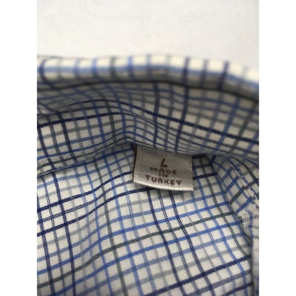 Peter Millar Mens Button Front Long‎ Sleeve Shirt, Blue, Large, Q - Picture 4 of 6